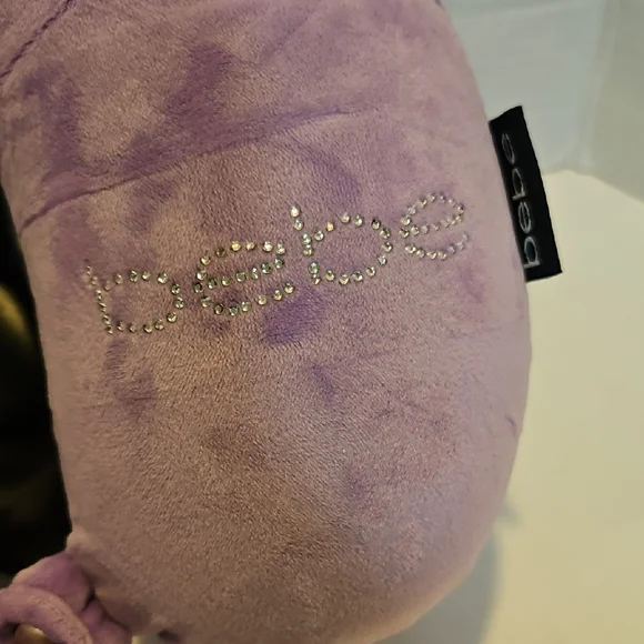 Bebe Purple Therapeutic Travel Pillow with matching luggage Tags.. - Picture 3 of 6